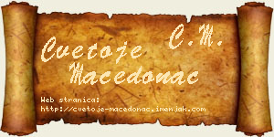 Cvetoje Macedonac vizit kartica